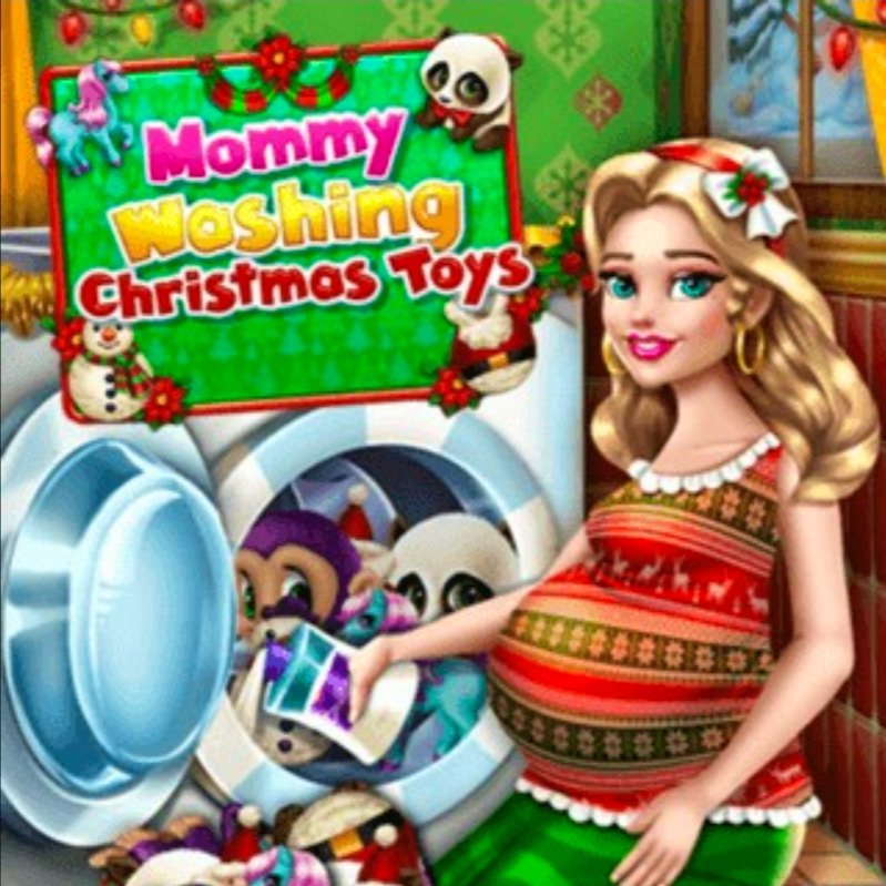 Mommy Washing Christmas Toys Game