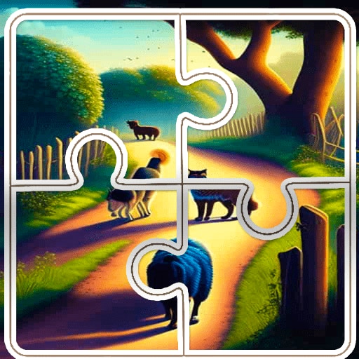 Cats and Dogs Slide Puzzle Game