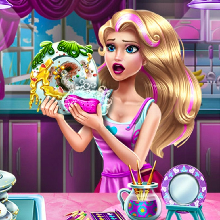 Doll Dish Washing Game
